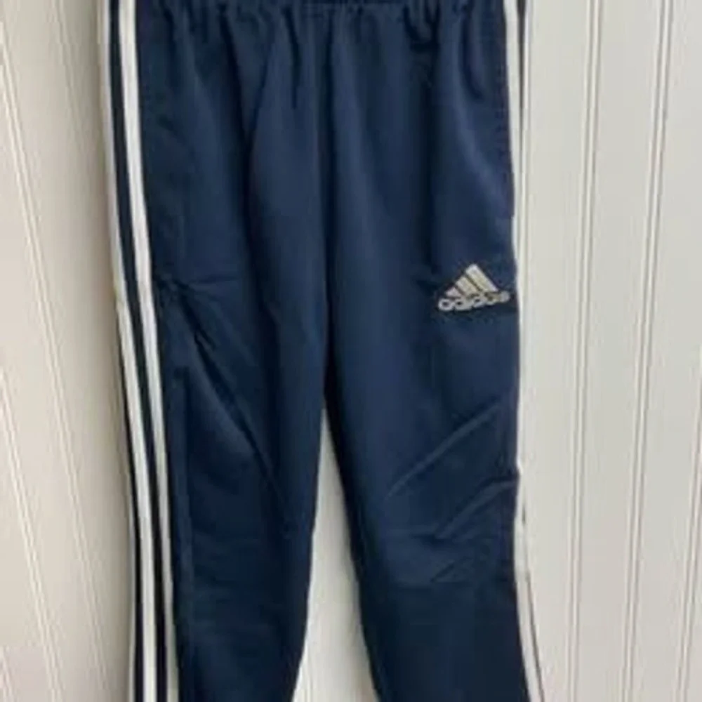 Adidas Boys Navy Blue 3-Stripe Track Pants Joggers Size M 10-12